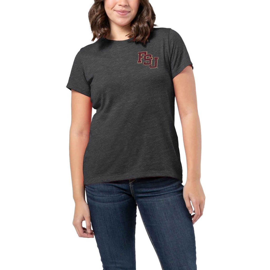 League Collegiate Wear Women's Black Florida State Seminoles Intramural Classic 2-Hit Tri-Blend T-Shirt 2 League Collegiate Wear Women's Black Florida State Seminoles Intramural Classic 2-Hit Tri-Blend T-Shirt - Image 2
