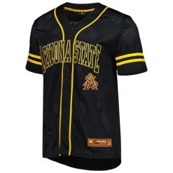 Colosseum Men's Black Arizona State Sun Devils Free Spirited Mesh Button-Up Baseball Jersey -Arizona State Sun Devils Shop DSCO1160509349 1007 ALT2
