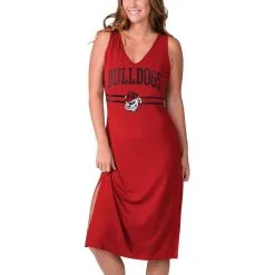 G-III 4Her By Carl Banks Women's Red Georgia Bulldogs Training V-Neck Maxi Dress