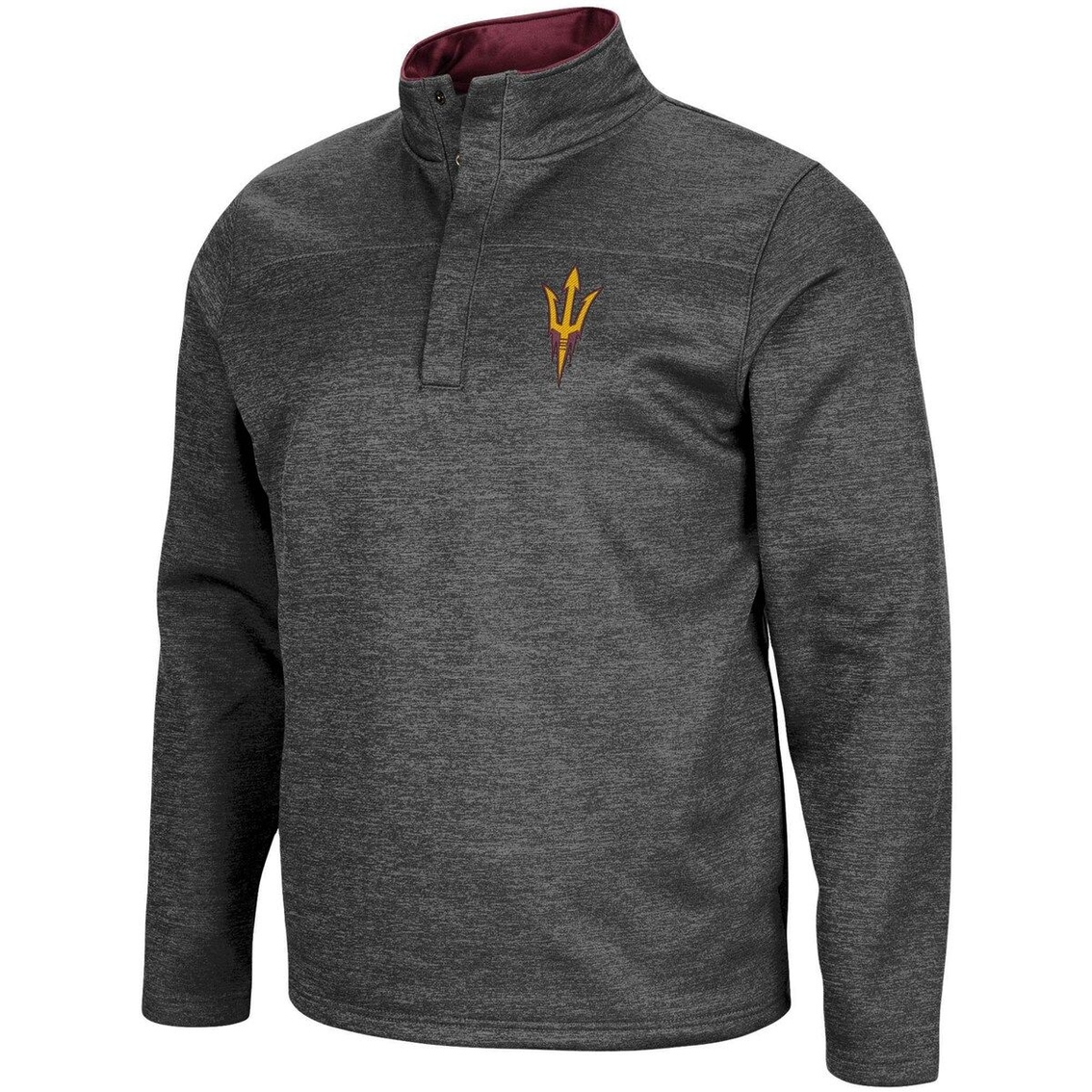 Colosseum Men's Heathered Charcoal Arizona State Sun Devils Roman Pullover Jacket 3 Colosseum Men's Heathered Charcoal Arizona State Sun Devils Roman Pullover Jacket - Image 3