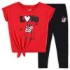 Outerstuff Infant Red/Black Georgia Bulldogs Forever Love T-Shirt & Leggings Set