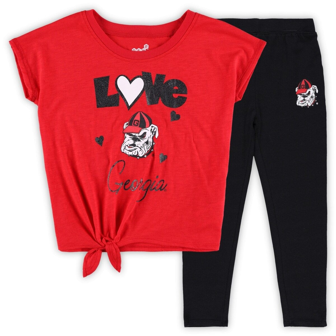 Outerstuff Infant Red/Black Georgia Bulldogs Forever Love T-Shirt & Leggings Set 2 Outerstuff Infant Red/Black Georgia Bulldogs Forever Love T-Shirt & Leggings Set - Image 2