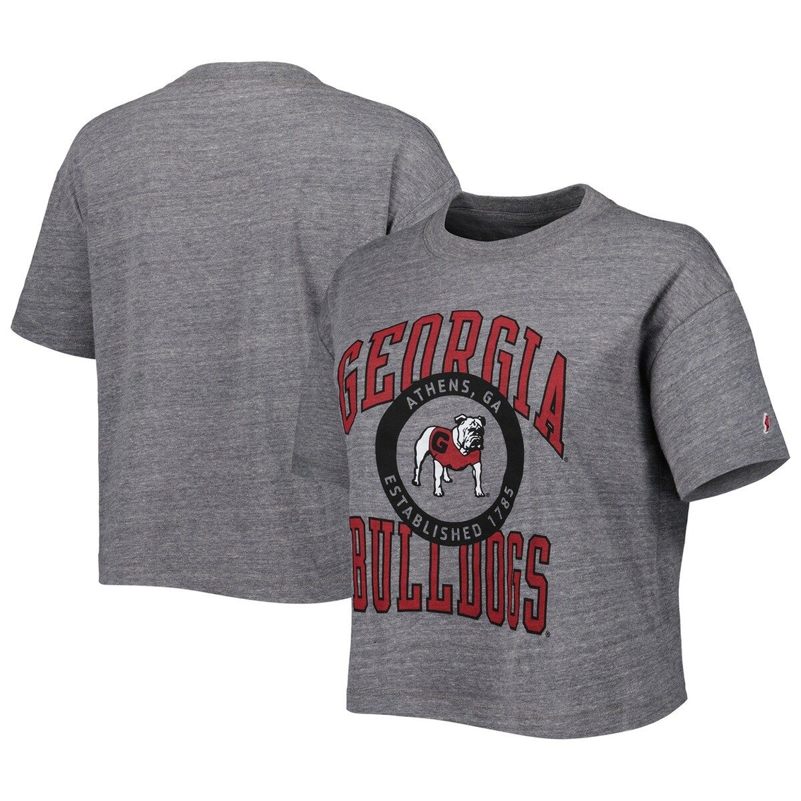 League Collegiate Wear Women's Heather Gray Georgia Bulldogs Intramural Midi Seal Tri-Blend T-Shirt 2 League Collegiate Wear Women's Heather Gray Georgia Bulldogs Intramural Midi Seal Tri-Blend T-Shirt - Image 2