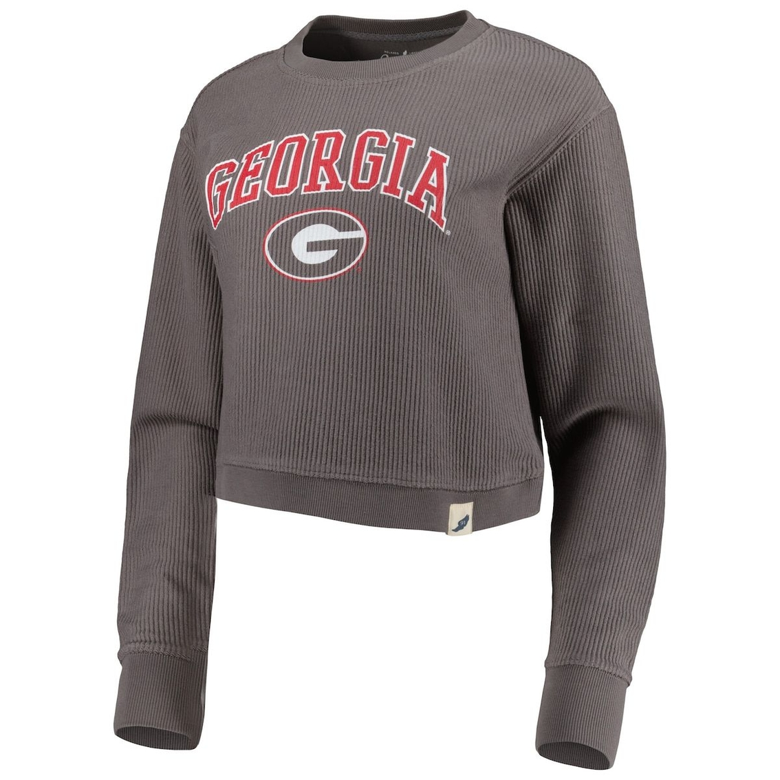 League Collegiate Wear Women's Gray Georgia Bulldogs Classic Campus Corded Timber Sweatshirt 3 League Collegiate Wear Women's Gray Georgia Bulldogs Classic Campus Corded Timber Sweatshirt - Image 3