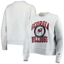 League Collegiate Wear Women's Ash Georgia Bulldogs Boxy Sweatshirt
