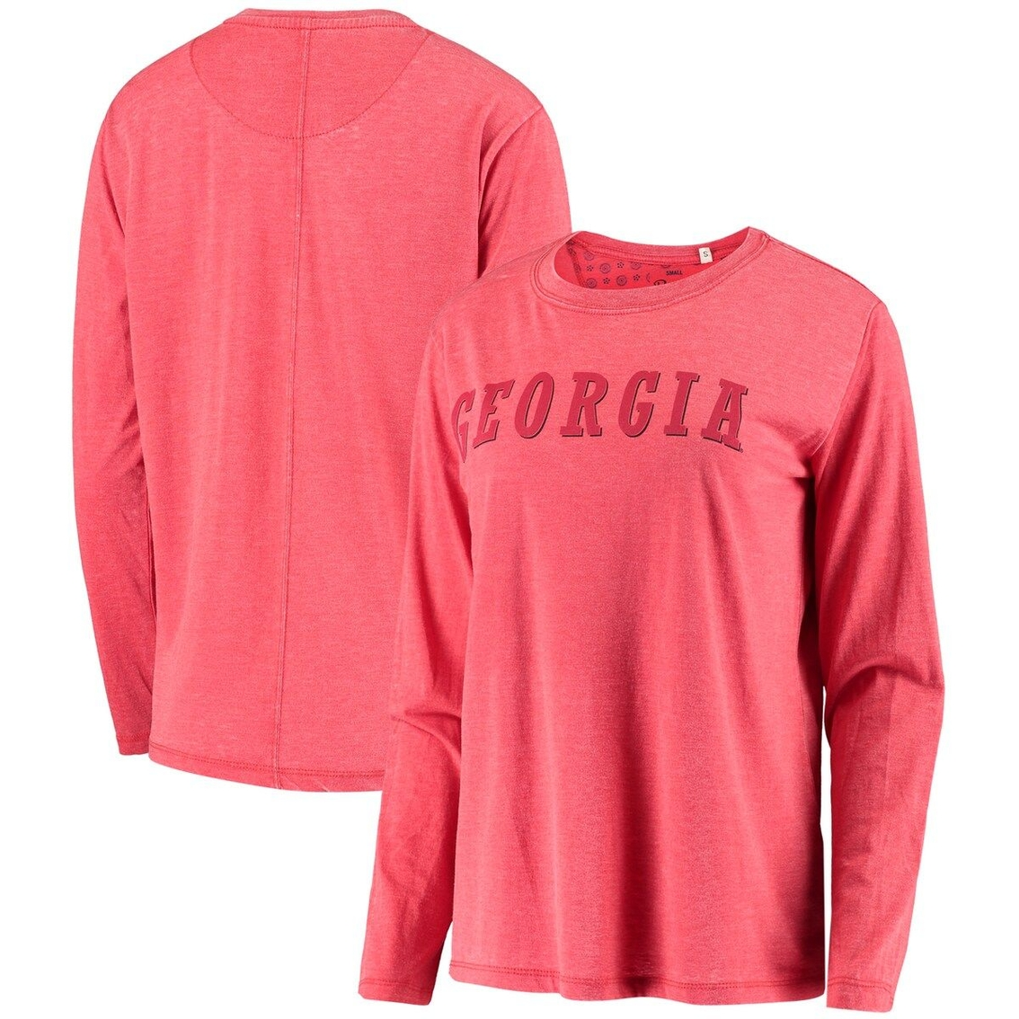 Pressbox Women's Red Georgia Bulldogs Tonal Block Vintage Wash Long Sleeve T-Shirt 1 Pressbox Women's Red Georgia Bulldogs Tonal Block Vintage Wash Long Sleeve T-Shirt