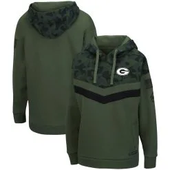 Colosseum Women's Olive/Camo Georgia Bulldogs OHT Military Appreciation Extraction Chevron Pullover Hoodie