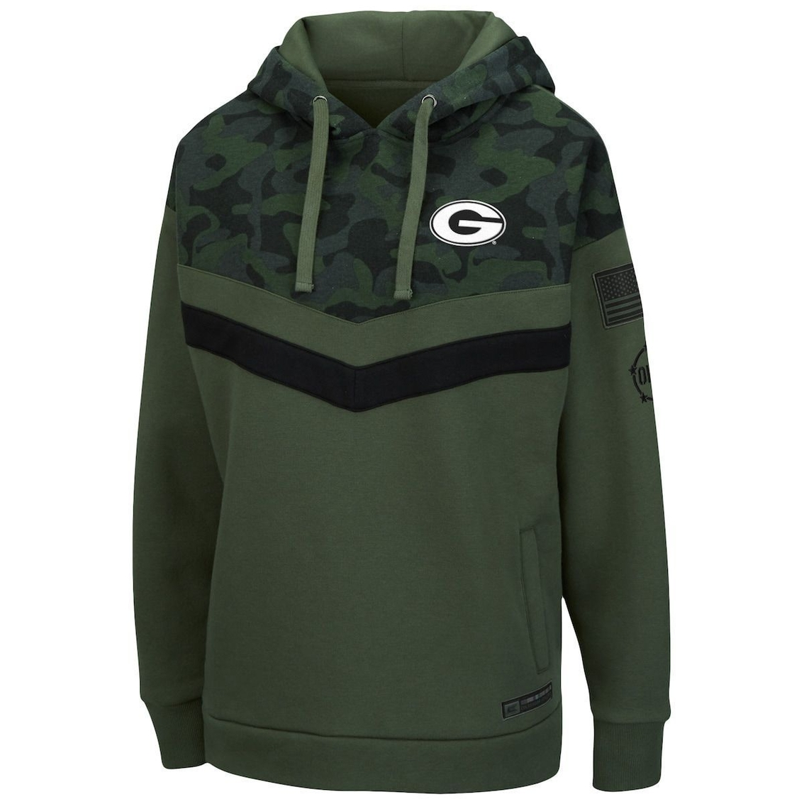 Colosseum Women's Olive/Camo Georgia Bulldogs OHT Military Appreciation Extraction Chevron Pullover Hoodie 3 Colosseum Women's Olive/Camo Georgia Bulldogs OHT Military Appreciation Extraction Chevron Pullover Hoodie - Image 3