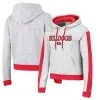 Champion Women's Heathered Gray Georgia Bulldogs Tri-Blend Boxy Cropped Pullover Hoodie