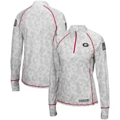 Colosseum Women's White Georgia Bulldogs OHT Military Appreciation Officer Arctic Camo 1/4-Zip Jacket