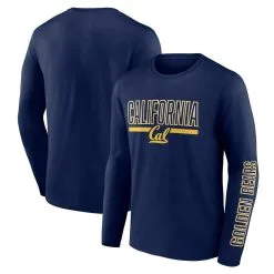 Fanatics Branded Men's Navy Cal Bears Modern Two-Hit Long Sleeve T-Shirt