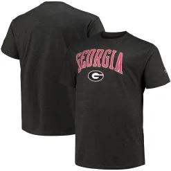 Champion Men's Heathered Charcoal Georgia Bulldogs Big & Tall Arch Over Wordmark T-Shirt