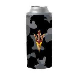 Logo Brands Arizona State Sun Devils 12oz. Black Camo Slim Can Cooler
