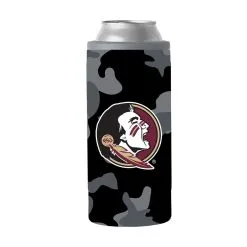 Logo Brands Florida State Seminoles 12oz. Black Camo Slim Can Cooler