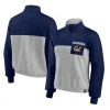 Fanatics Branded Women's Navy/Heathered Gray Cal Bears Sideline To Sideline Colorblock Quarter-Zip Jacket