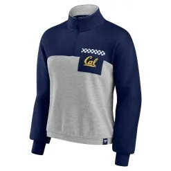 Fanatics Branded Women's Navy/Heathered Gray Cal Bears Sideline To Sideline Colorblock Quarter-Zip Jacket -Arizona State Sun Devils Shop DSCO1161617350 1320 ALT2