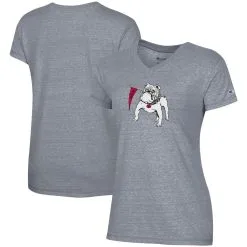 Champion Women's Gray Georgia Bulldogs Vault Logo V-Neck T-Shirt