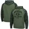 Colosseum Men's Olive/Camo Georgia Bulldogs OHT Military Appreciation Raglan Pullover Hoodie