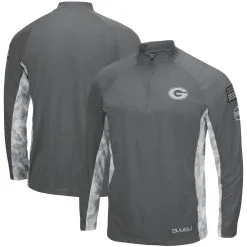 Colosseum Men's Gray/Camo Georgia Bulldogs OHT Military Appreciation Swoop Quarter-Zip Jacket