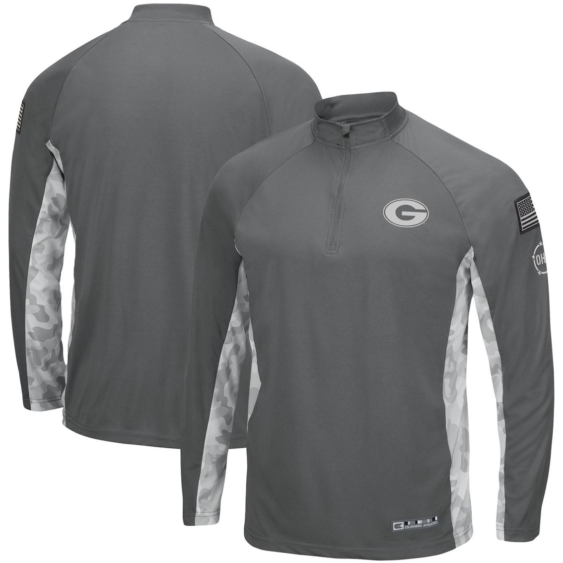 Colosseum Men's Gray/Camo Georgia Bulldogs OHT Military Appreciation Swoop Quarter-Zip Jacket 1 Colosseum Men's Gray/Camo Georgia Bulldogs OHT Military Appreciation Swoop Quarter-Zip Jacket