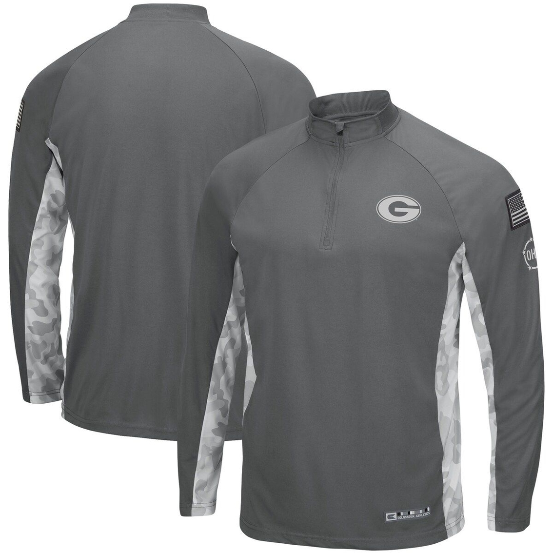 Colosseum Men's Gray/Camo Georgia Bulldogs OHT Military Appreciation Swoop Quarter-Zip Jacket 2 Colosseum Men's Gray/Camo Georgia Bulldogs OHT Military Appreciation Swoop Quarter-Zip Jacket - Image 2