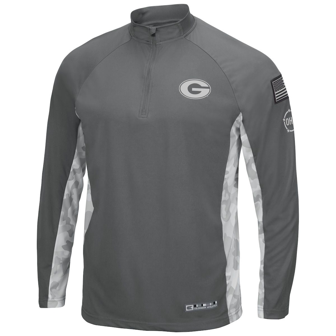 Colosseum Men's Gray/Camo Georgia Bulldogs OHT Military Appreciation Swoop Quarter-Zip Jacket 3 Colosseum Men's Gray/Camo Georgia Bulldogs OHT Military Appreciation Swoop Quarter-Zip Jacket - Image 3