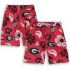 Wes & Willy Preschool Red Georgia Bulldogs Floral Volley Swim Shorts