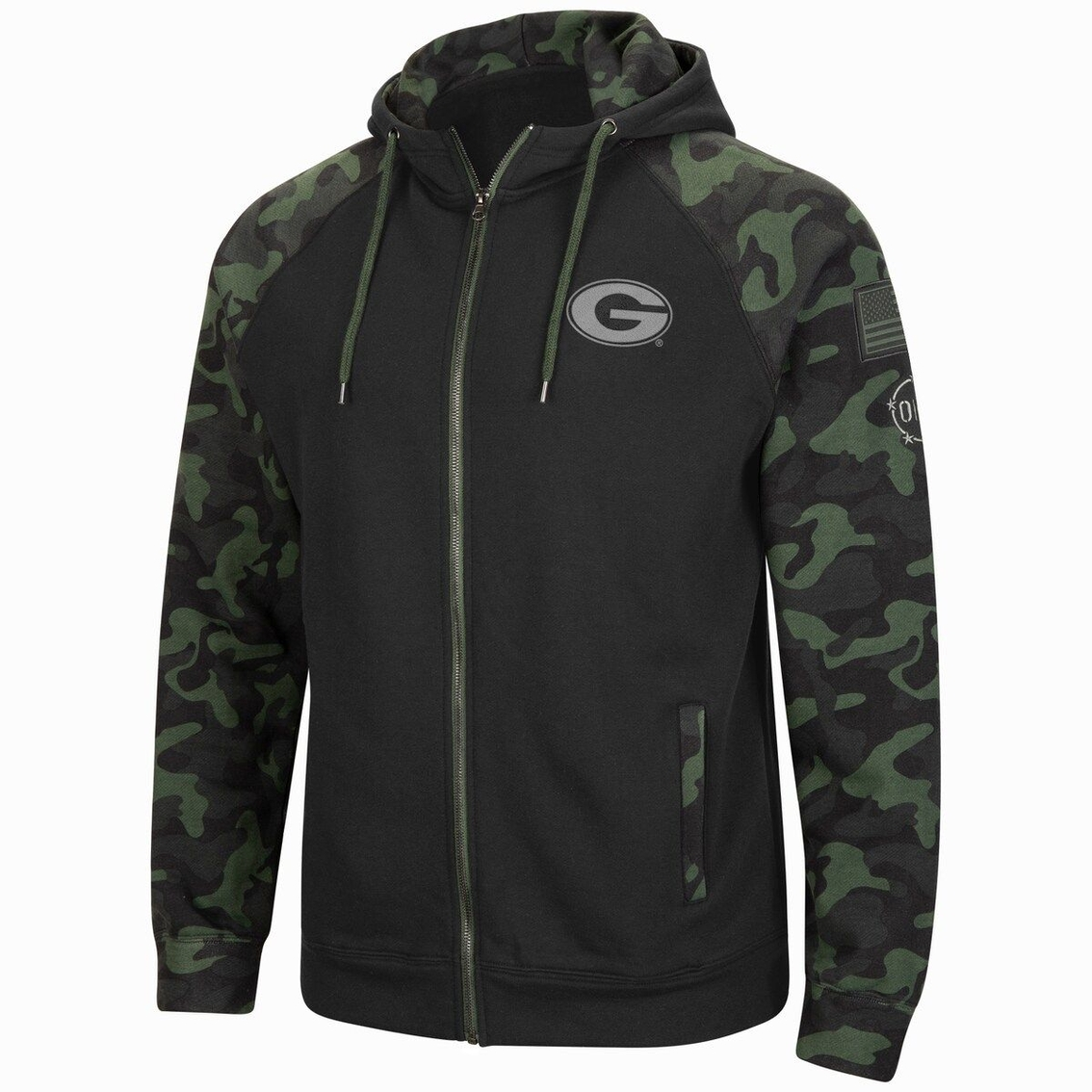 Colosseum Men's Black/Camo Georgia Bulldogs OHT Military Appreciation Raglan Full-Zip Hoodie 3 Colosseum Men's Black/Camo Georgia Bulldogs OHT Military Appreciation Raglan Full-Zip Hoodie - Image 3