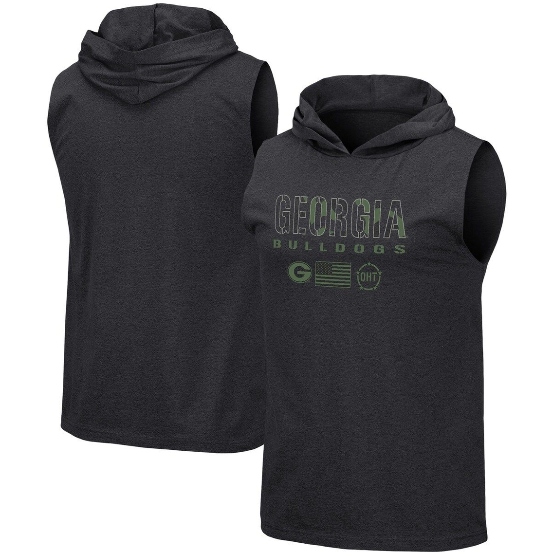Colosseum Men's Heathered Black Georgia Bulldogs OHT Military Appreciation Camo Wordmark Hoodie Tank Top 2 Colosseum Men's Heathered Black Georgia Bulldogs OHT Military Appreciation Camo Wordmark Hoodie Tank Top - Image 2