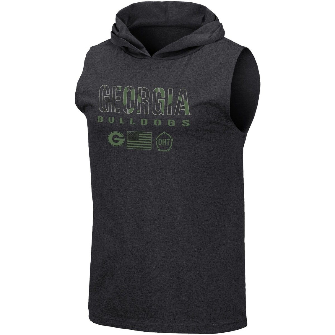 Colosseum Men's Heathered Black Georgia Bulldogs OHT Military Appreciation Camo Wordmark Hoodie Tank Top 3 Colosseum Men's Heathered Black Georgia Bulldogs OHT Military Appreciation Camo Wordmark Hoodie Tank Top - Image 3