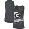 Pressbox Women's Black Georgia Bulldogs Ferris Melange V-Neck Tank Top