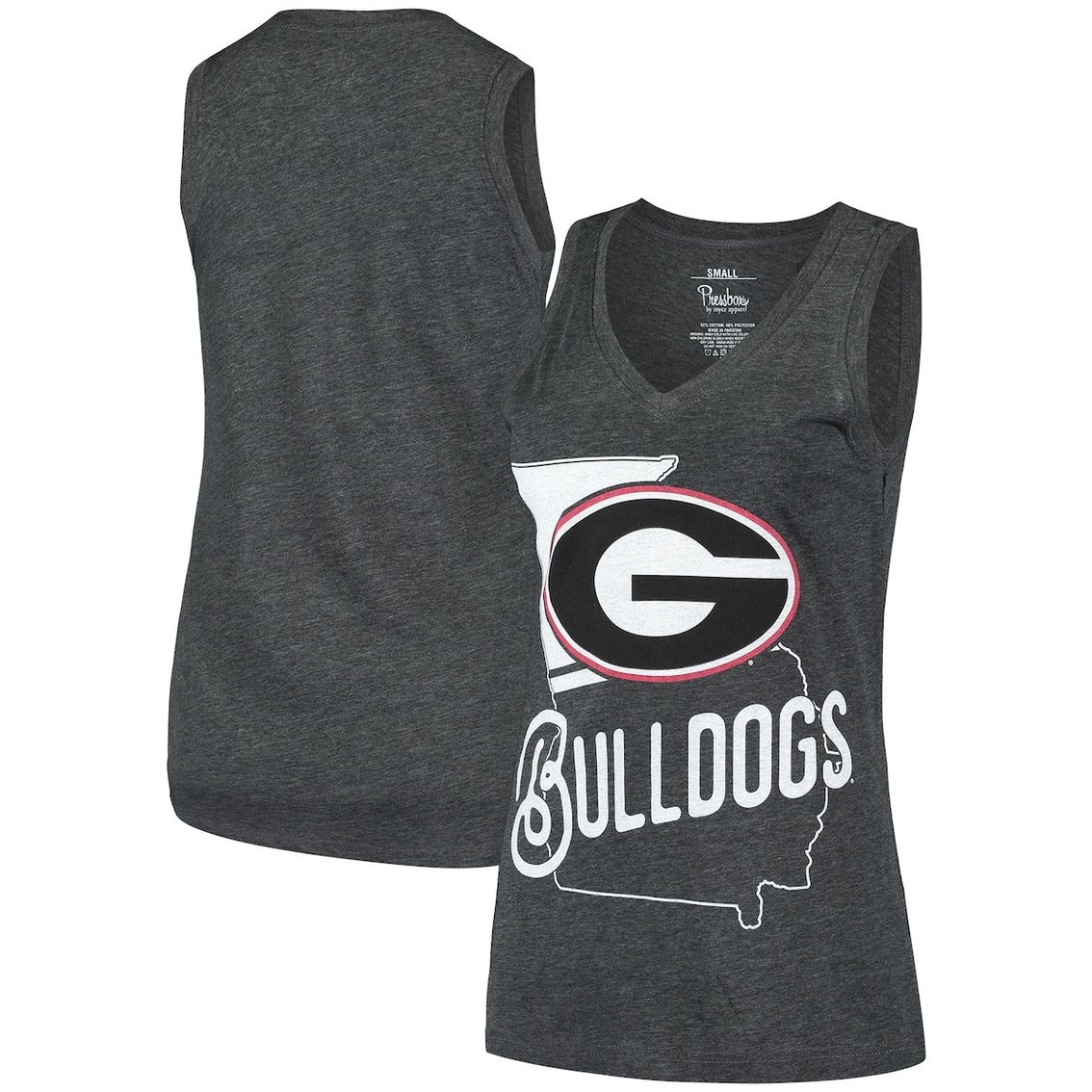 Pressbox Women's Black Georgia Bulldogs Ferris Melange V-Neck Tank Top 1 Pressbox Women's Black Georgia Bulldogs Ferris Melange V-Neck Tank Top