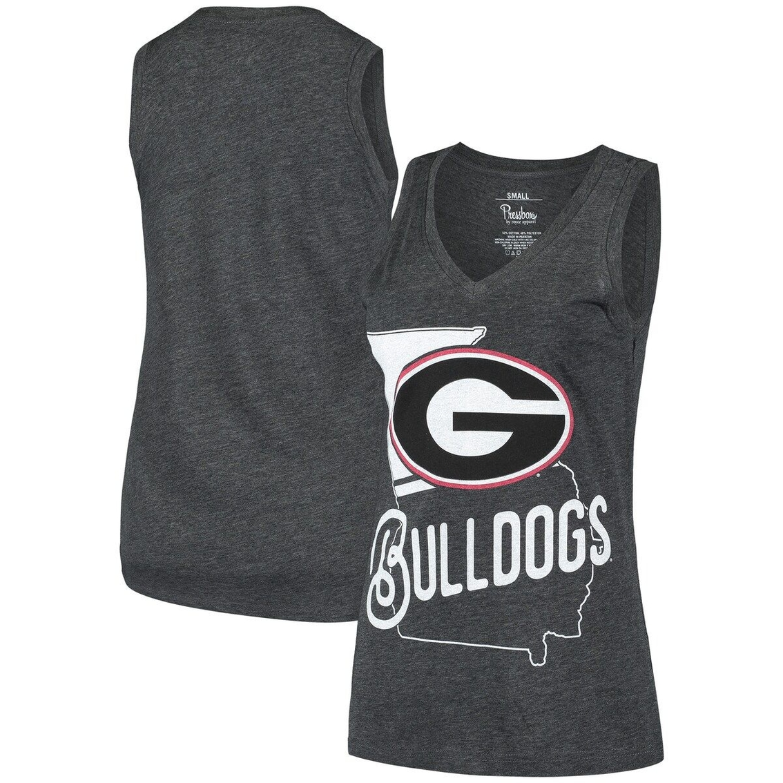 Pressbox Women's Black Georgia Bulldogs Ferris Melange V-Neck Tank Top 2 Pressbox Women's Black Georgia Bulldogs Ferris Melange V-Neck Tank Top - Image 2