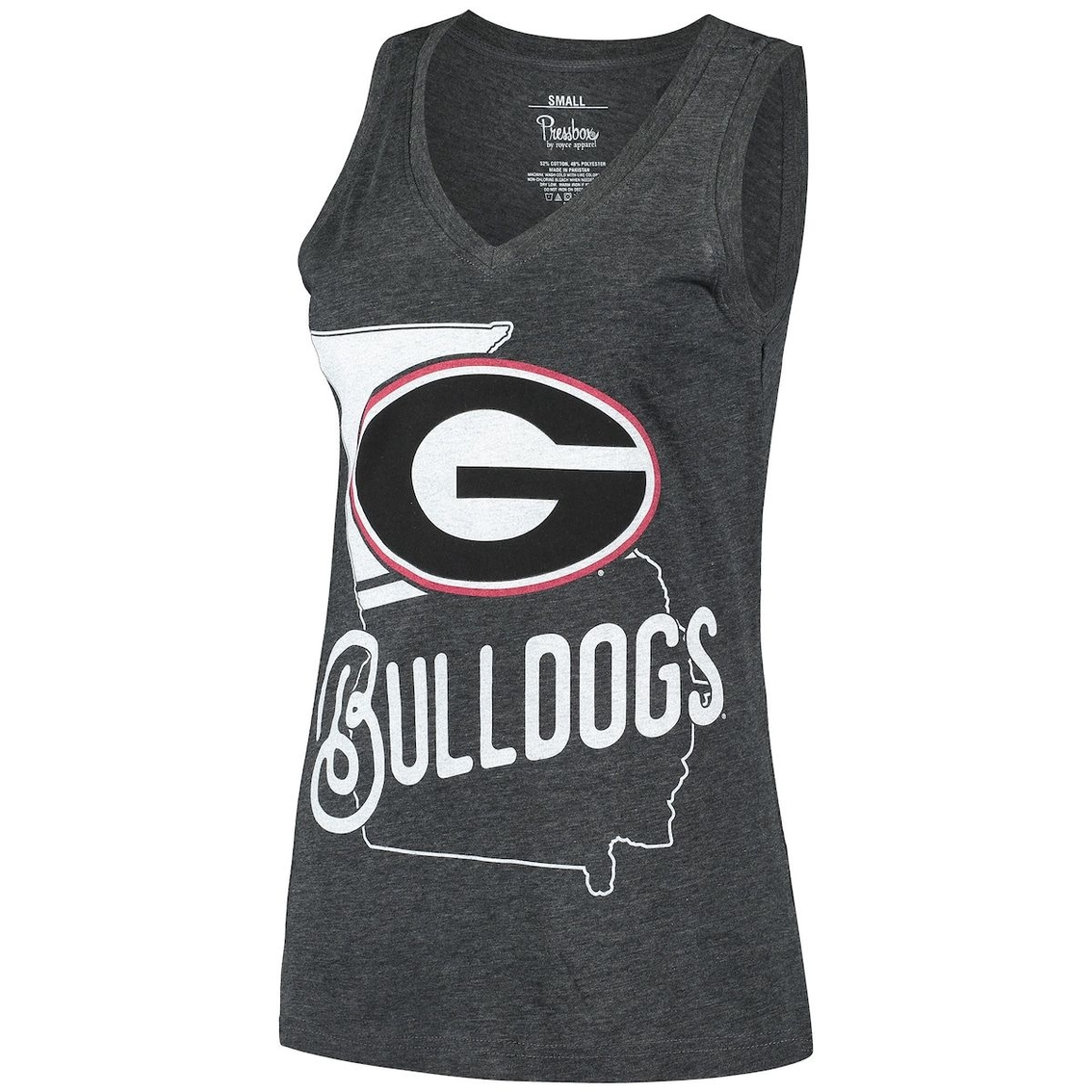 Pressbox Women's Black Georgia Bulldogs Ferris Melange V-Neck Tank Top 3 Pressbox Women's Black Georgia Bulldogs Ferris Melange V-Neck Tank Top - Image 3