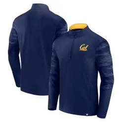 Fanatics Branded Men's Navy Cal Bears Ringer Quarter-Zip Top