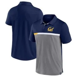 Fanatics Branded Men's Navy/Heathered Gray Cal Bears Split Block Color Block Polo