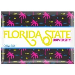 WinCraft Florida State Seminoles Beach Club 2.5'' X 3.5'' Palm Trees Metal Fridge Magnet