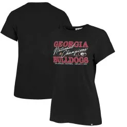 '47 Women's Black Georgia Bulldogs College Football Playoff 2022 National S Frankie T-Shirt
