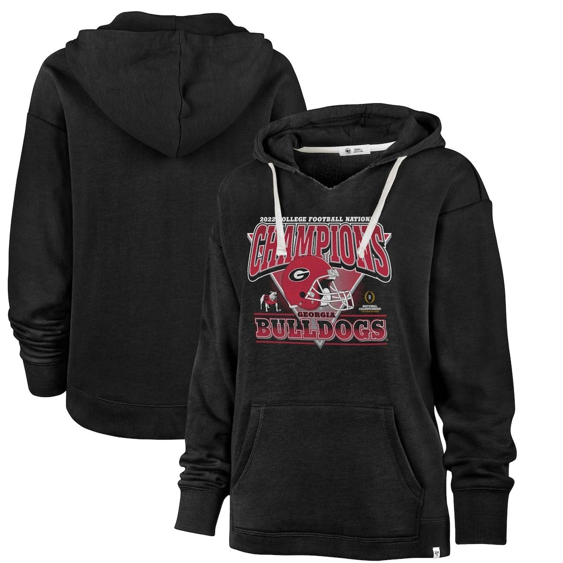 '47 Women's Black Georgia Bulldogs College Football Playoff 2022 National S Kennedy Pullover Hoodie 1 '47 Women's Black Georgia Bulldogs College Football Playoff 2022 National S Kennedy Pullover Hoodie