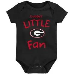 Outerstuff Newborn & Infant Black Georgia Bulldogs Daddy's Little Fan Bodysuit