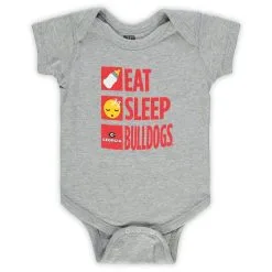 Outerstuff Infant Heathered Gray Georgia Bulldogs Daily Agenda Creeper