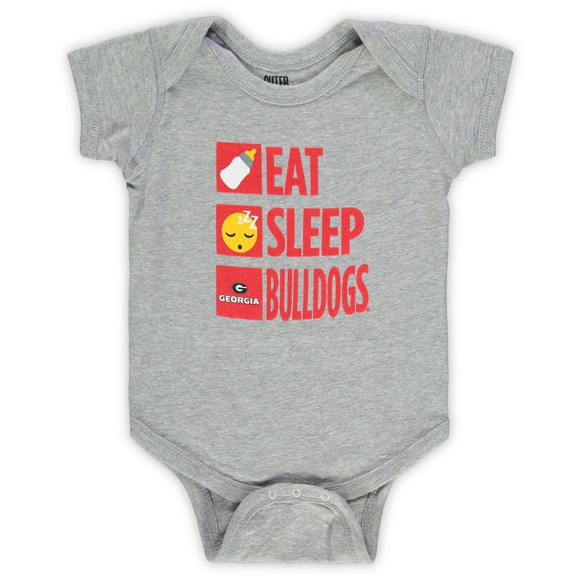 Outerstuff Infant Heathered Gray Georgia Bulldogs Daily Agenda Creeper 2 Outerstuff Infant Heathered Gray Georgia Bulldogs Daily Agenda Creeper - Image 2