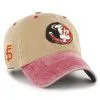'47 Men's Khaki Florida State Seminoles Vintage Eldin Clean Up Adjustable Hat