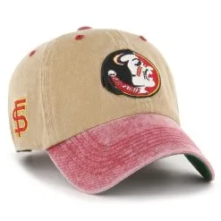 '47 Men's Khaki Florida State Seminoles Vintage Eldin Clean Up Adjustable Hat