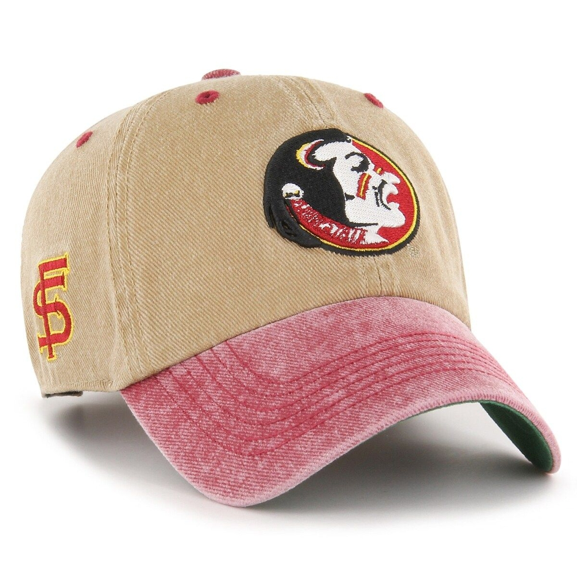 '47 Men's Khaki Florida State Seminoles Vintage Eldin Clean Up Adjustable Hat 2 '47 Men's Khaki Florida State Seminoles Vintage Eldin Clean Up Adjustable Hat - Image 2