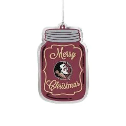FOCO Florida State Seminoles Flat Mason Jar Ornament