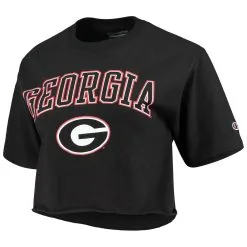 Champion Women's Black Georgia Bulldogs Cropped Boyfriend T-Shirt -Arizona State Sun Devils Shop DSCO1161643062 1007 ALT2