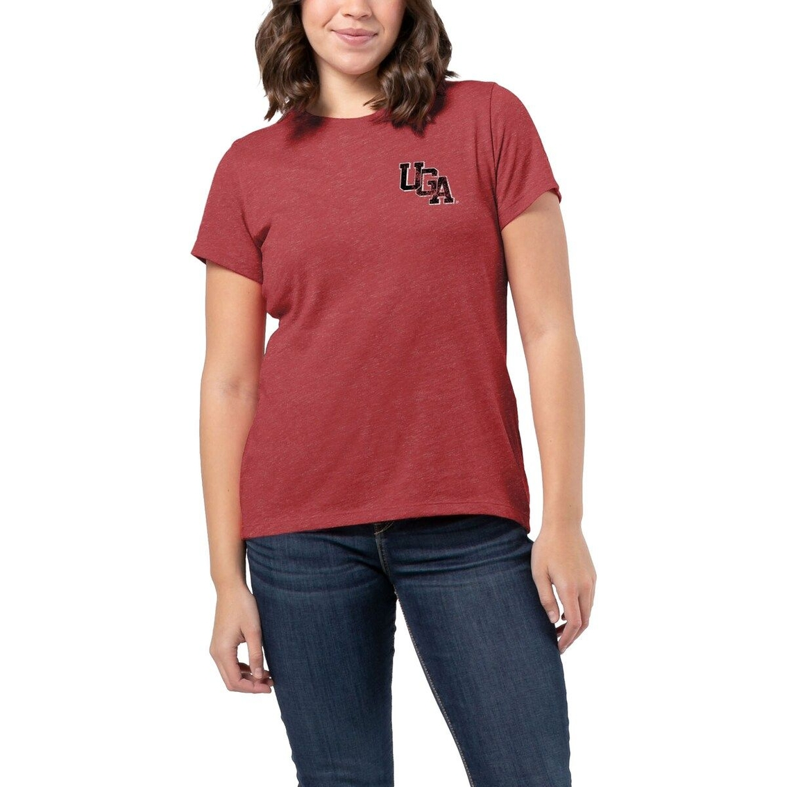 League Collegiate Wear Women's Heather Red Georgia Bulldogs Intramural Classic 2-Hit Tri-Blend T-Shirt 2 League Collegiate Wear Women's Heather Red Georgia Bulldogs Intramural Classic 2-Hit Tri-Blend T-Shirt - Image 2