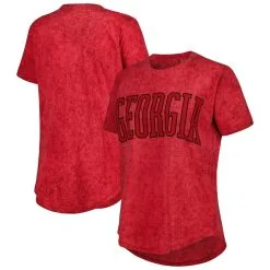 Pressbox Women's Red Georgia Bulldogs Southlawn Sun-Washed T-Shirt